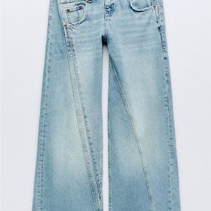 Zara jeans with distressed waist